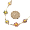 Alloy Enamel Flower Links Chain Necklaces for Women NJEW-JN04742-3