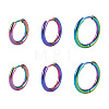 6Pcs 3 Styles 202 Stainless Steel Huggie Hoop Earrings EJEW-TAD0001-01-1
