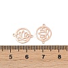 925 Sterling Silver Hollow Connector Charms STER-A046-01RG-3