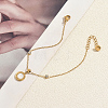 304 Stainless Steel Crystal Rhinestone Forever Love Coin Charm Bracelets for Women PR6734-2