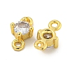 Rack Plating Brass Pave Clear Cubic Zirconia Links KKB-L215-047B-G-2