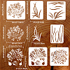 6Pcs 6 Styles Agapanthus Theme PET Hollow Out Drawing Painting Stencils DIY-WH0394-0027-2