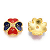 4-Petal Alloy Enamel Bead Caps X1-ENAM-TAC0023-10-1