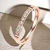 Stainless Steel and Crystal Rhinestone Finger Rings for Women FS-WG71548-08-1