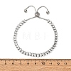 304 Stainless Steel with Clear Cubic Zirconia Link Chain Bracelets BJEW-G754-03P-04-5