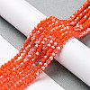 Opaque Solid Color Electroplate Glass Beads Strands EGLA-A039-P4mm-A03-4