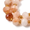 Natural Red Hematoid Quartz/Ferruginous Quartz Beads Strands G-D105-B07-3