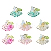 8Pcs 4 Colors Glass & Acrylic Pendants PALLOY-YW00215-1