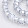 Pearl Luster Plated Glass Faceted Drum Beads Strands GLAA-A032-6mm-PL09-1