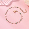 Glass Beaded Link Chain Bracelets for Women BJEW-JB12977-1