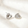 Brass Micro Pave Clear Cubic Zirconia Stud Earrings EJEW-R016-26P-05-2