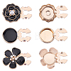 6Pcs 3 Styles Flat Round & Flower Alloy Cufflinks FIND-ME0004-47-1