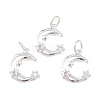 925 Sterling Silver Pave Clear Cubic Zirconia Charms STER-A049-08A-S-1