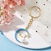 Moon with Rabbit Alloy Enamel Pendant Keychain KEYC-JKC00623-03-2