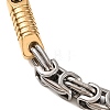 304 Stainless Steel Column Byzantine Chain Bracelets BJEW-B078-142GP-2