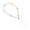 Dyed Natural Selenite & Glass Seed Round Beaded Phone Hand Strap Chains HJEW-JM03363-01-4
