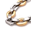 Vacuum Plating 304 Stainless Steel Oval Link Chains Necklace STAS-E160-13GP-2