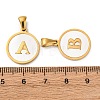Natural Shell Flat Round with Initial Letter Pendants STAS-I353-01G-3