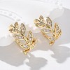 Brass Micro Pave Clear Cubic Zirconia Cuff Earrings EJEW-I249-11G-5