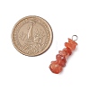 3Pcs Natural Rose Quartz & South Red Agate & Citrine Chip Beaded Constellation Pendants PALLOY-JF03043-01-2