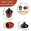 4Pcs 4 Styles Wooden Acorn Box Jewelry Pendants WOOD-CA0001-65-2