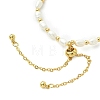 Adjustable Natural Cultured Freshwater Pearl & Brass Beads Slider Bracelets  for Women BJEW-JB13607-4