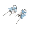 Natural Aquamarine Chips Drop Earrings EJEW-TA00817-03-4