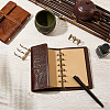 6-Ring Bamboo Stick Alloy Loose Leaf Book Binder Hinged Rings FIND-CP0003-97AB-4