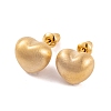 Heart Brass Stud Earrings for Women EJEW-G391-07G-2