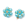 Glass Seed Beads Flower Stud Earrings EJEW-MZ00349-04-4