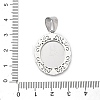316 Surgical Stainless Steel Rhinestone Pendants STAS-P412-08P-3