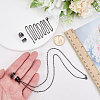 2Pcs 304 Stainless Steel with Clear Glass Column Urn Ashes Bottle Pendant Necklaces NJEW-FG0001-27EB-3