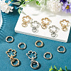 10Pcs 2 Colors Flower Alloy Swivel Snap Hook Clasps & 10Pcs 2 Colors Alloy Spring Gate Rings Findings Kits FIND-TADJ0001-21-4