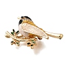 Bird Zinc Alloy Rhinstone Brooches JEWB-V001-04D-2