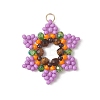 Glass Seed Beaded Pendants PALLOY-MZ01241-02-1