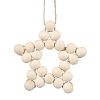 Star Wood Beads Pendant Decorations HJEW-TA00299-1