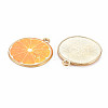 Light Gold Alloy Enamel Pendants ENAM-S126-128-3