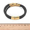 Braided Microfiber Leather Cord Multi-strand Bracelets BJEW-C153-01G-5