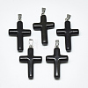 Natural Black Gemstone Pendants G-T122-18N-1