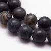 Natural Black Agate Bead Strands G-K166-12-10mm-03-3