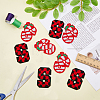 DICOSMETIC 8Pcs 2 Style Letter.S Candy Cane Holly Leaf Appliques PATC-DC0001-03-5
