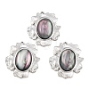 Natural Shell Oval Pendants STAS-Z202-13P-1