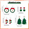 4 Pairs 4 Style Christmas Theme Bell & Bowknot Alloy Dangle Earrings EJEW-AN0001-98-2