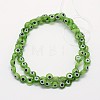 Handmade Evil Eye Lampwork Flat Round Bead Strands LAMP-L058-10mm-02-2