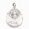 Natural Howlite Pendants G-F573-C19-2