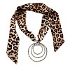 Cloth Leopard Print Scarf Necklaces with Alloy Pendant FS-WG91A7A-02-2