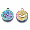 Rainbow Color 304 Stainless Steel Pendants Enamel Settings STAS-S119-095-2