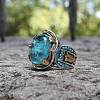 Oval Alloy with Glass Finger Rings FS-WG0E890-01-2