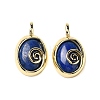 Natural Dyed Lapis Lazuli Oval Pendants G-K371-01G-09-1