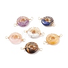 Natural Mixed Stone Connector Charms PALLOY-JF01549-1